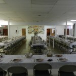 Set up for the Maundy Thursday supper.